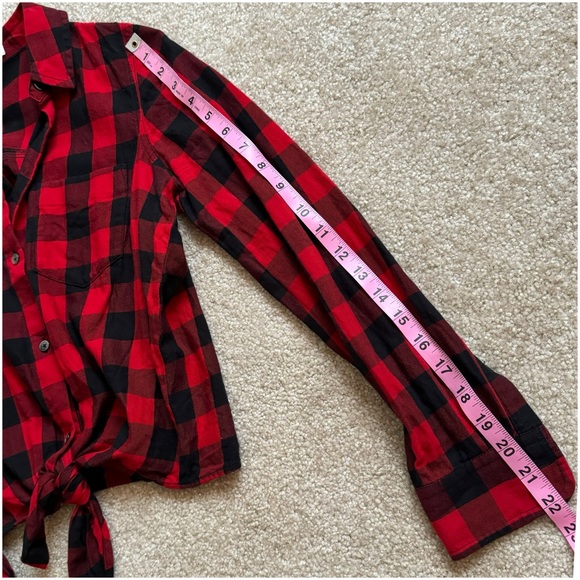 Madewell Flannel Tie-Front Shirt in Buffalo Check XXS - Picture 10 of 12